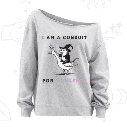 Purplehecate I Am A Conduit For Nonsense Off The Shoulder Sweatshirt