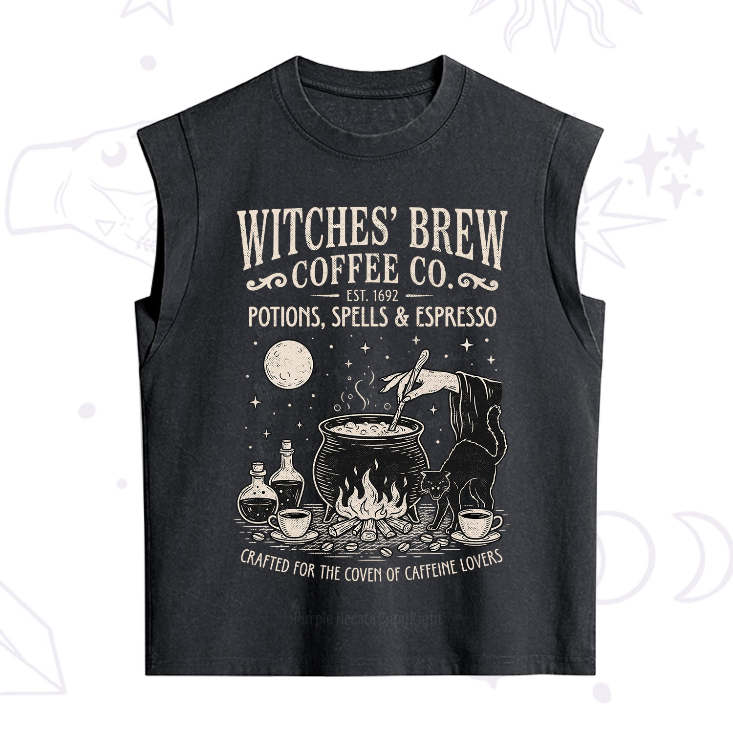 Purplehecate Witches' Brew Coffee Club Vintage Washed Tank