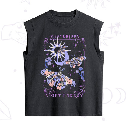 Purplehecate Mysterious Night Energy Moth Vintage Washed Tank