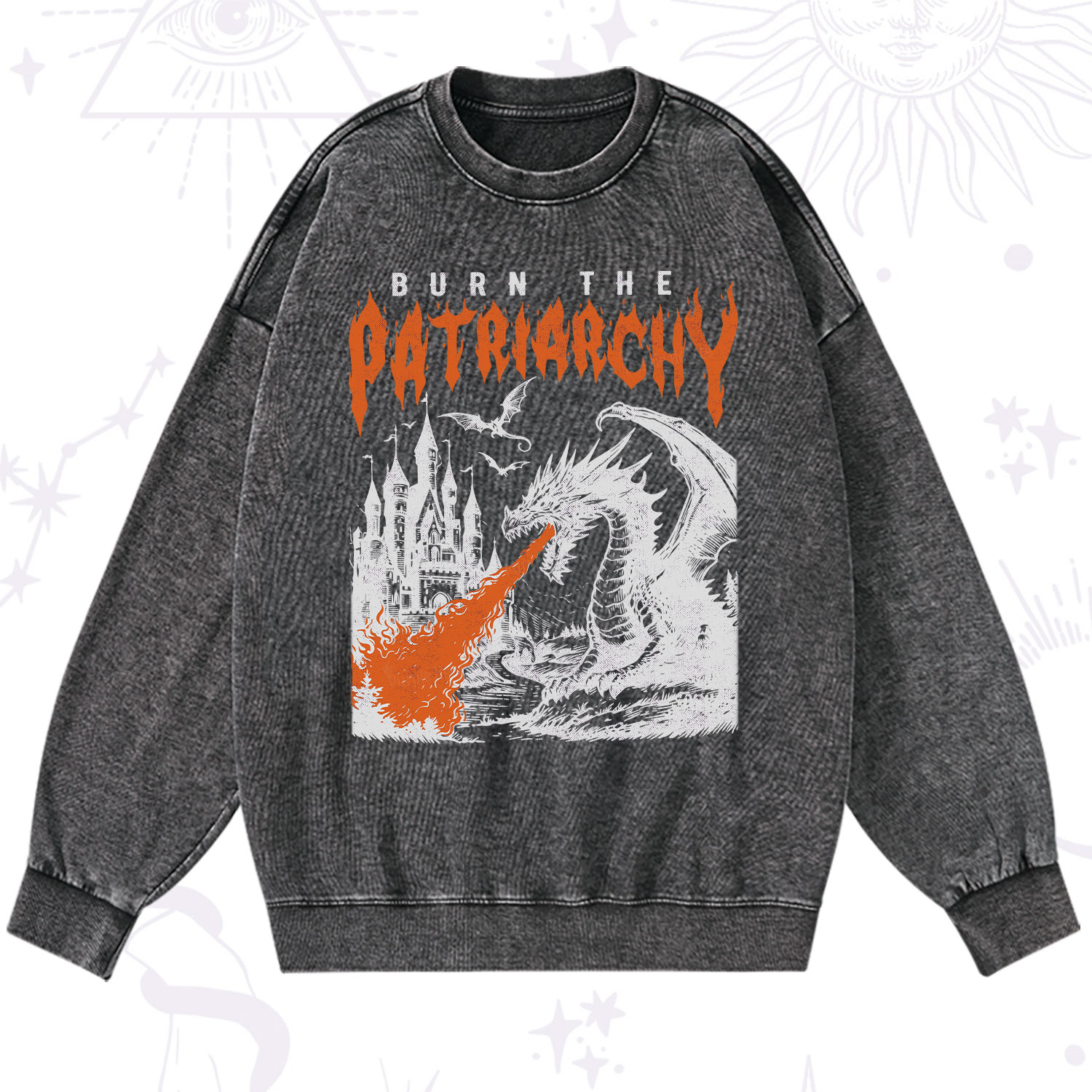 Purplehecate Burn the Patriarchy Dragon Washed Sweatshirt