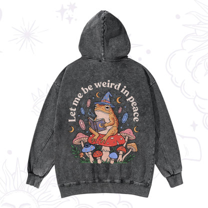 Purplehecate Let Me Be Weird in Peace Frog Washed Hoodie