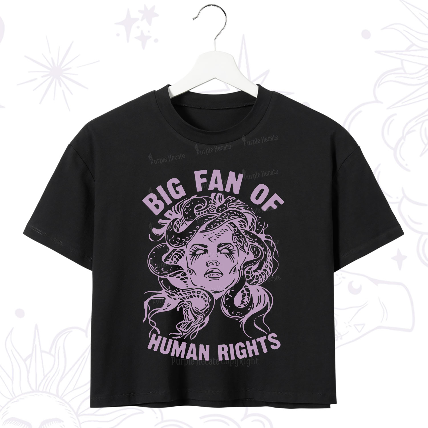 Purplehecate Big Fan of Human Rights Crop T-Shirt