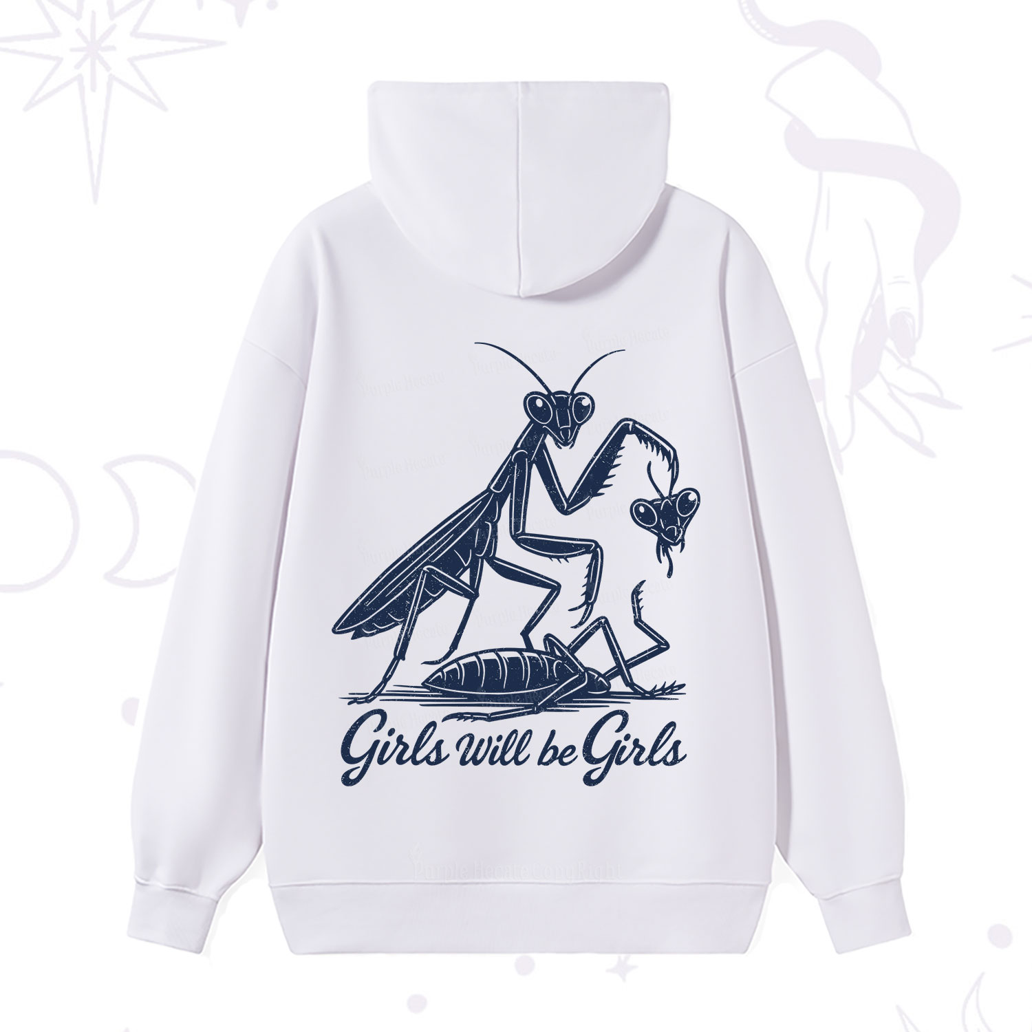 Purplehecate Girls Will Be Girls Praying Mantis Hoodie