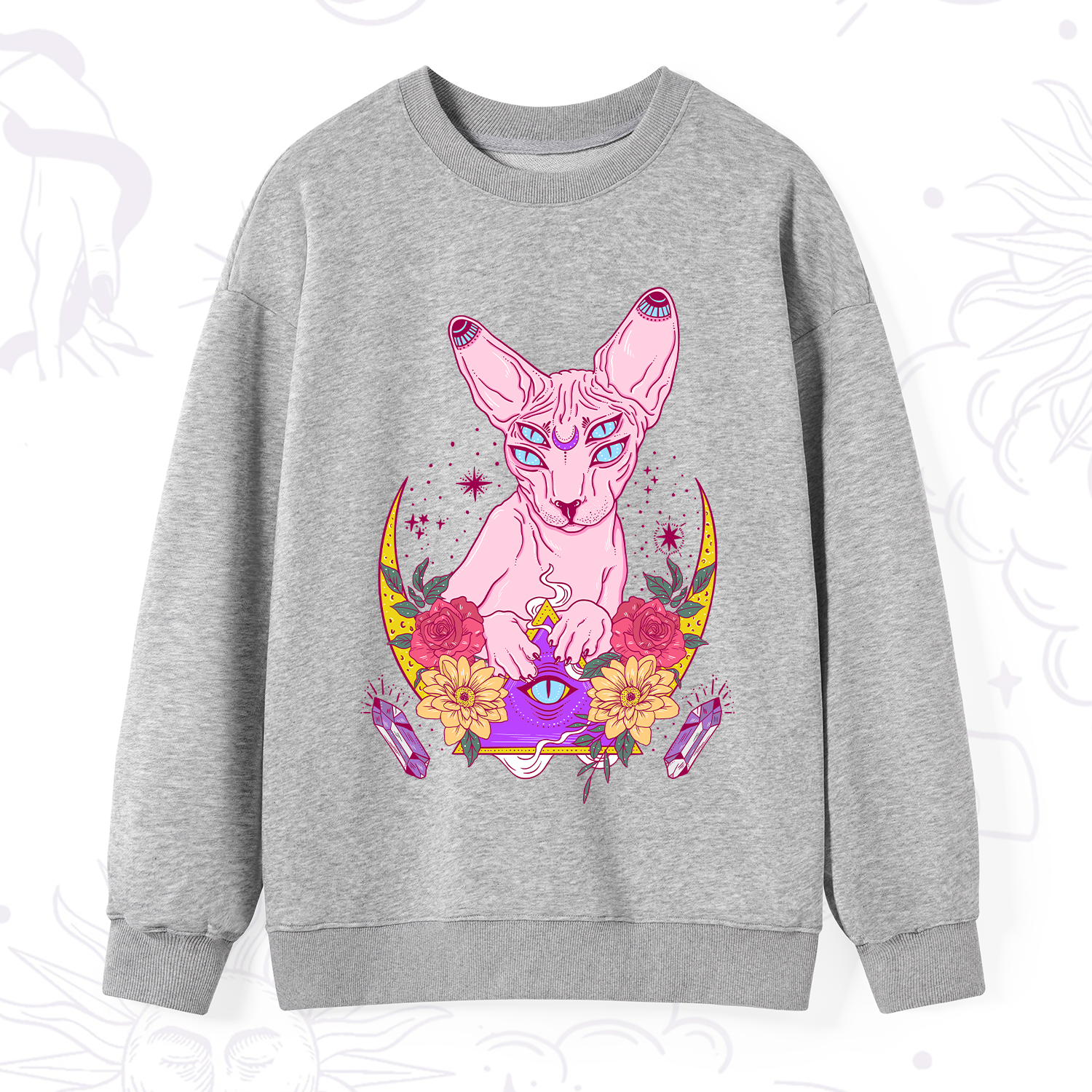 Purplehecate Moon Phase Cat Sweatshirt