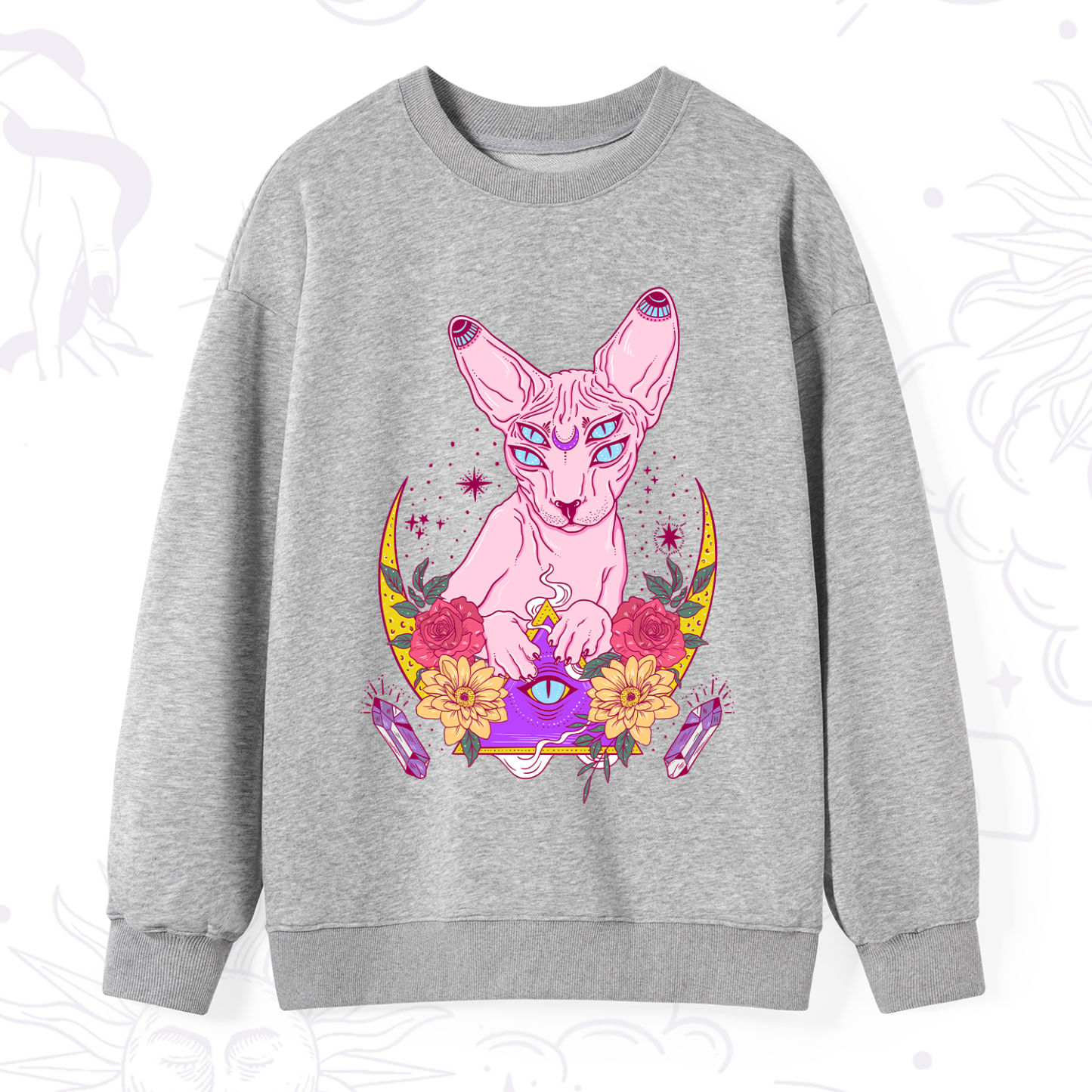 Purplehecate Moon Phase Cat Sweatshirt