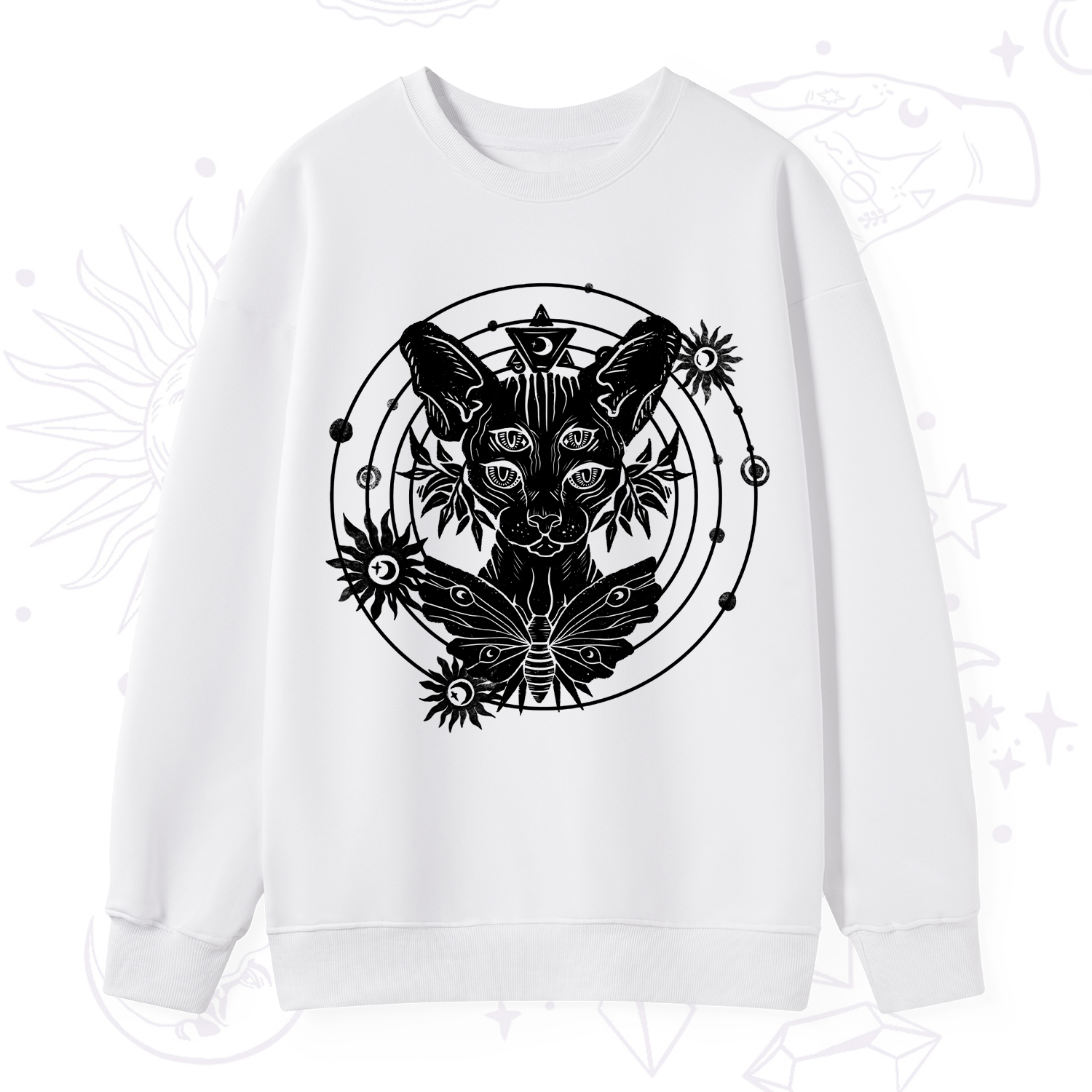 Purplehecate Mystic Sphynx Cat Lover Sweatshirt