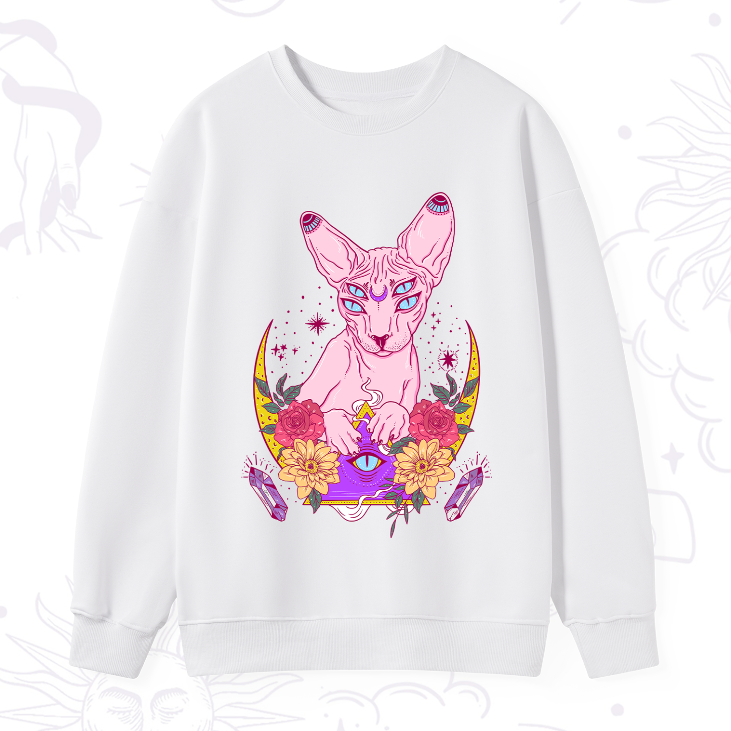 Purplehecate Moon Phase Cat Sweatshirt
