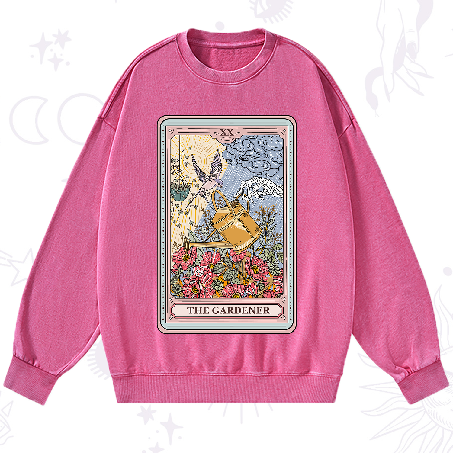 Purplehecate The Gardener Tarot Washed Sweatshirt