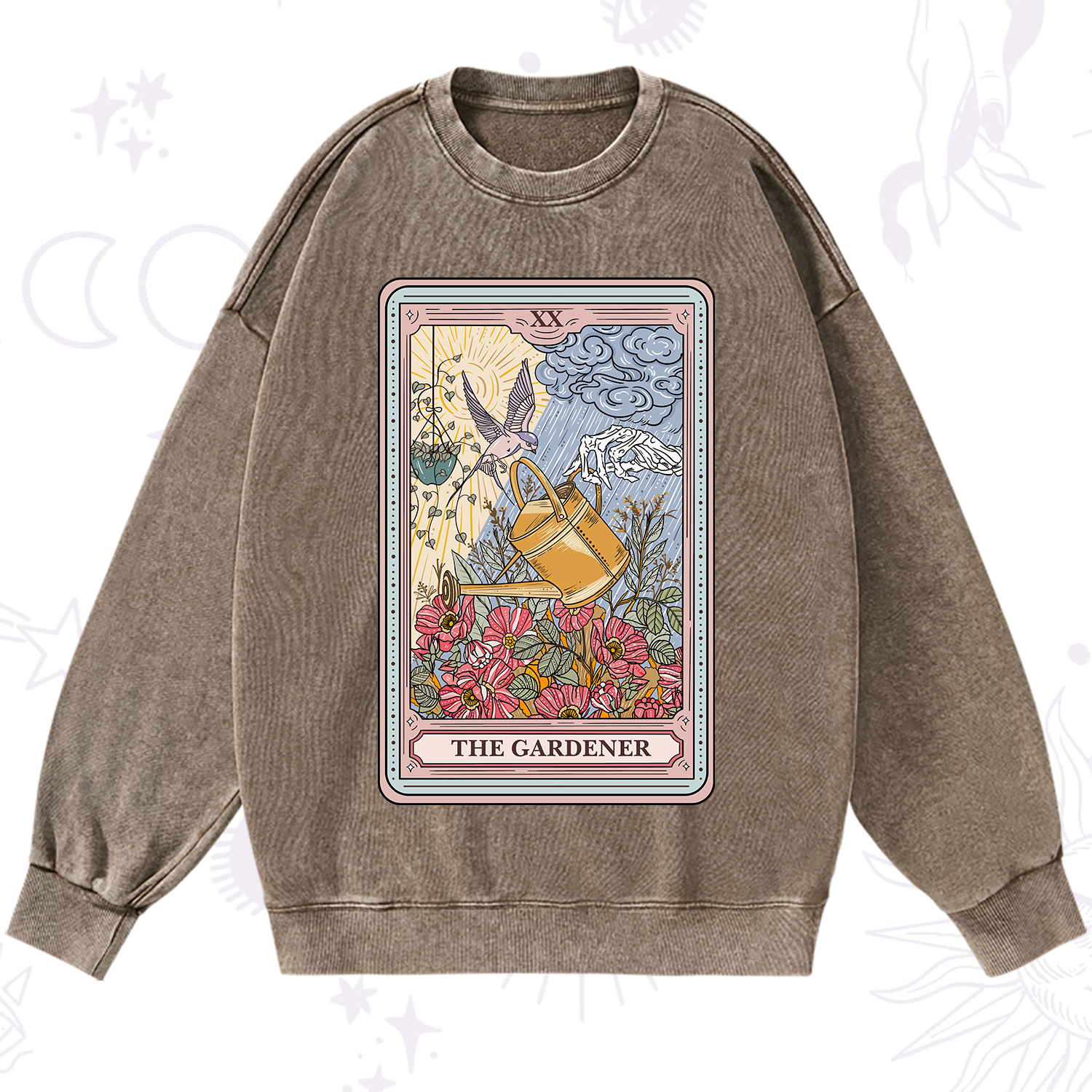 Purplehecate The Gardener Tarot Washed Sweatshirt