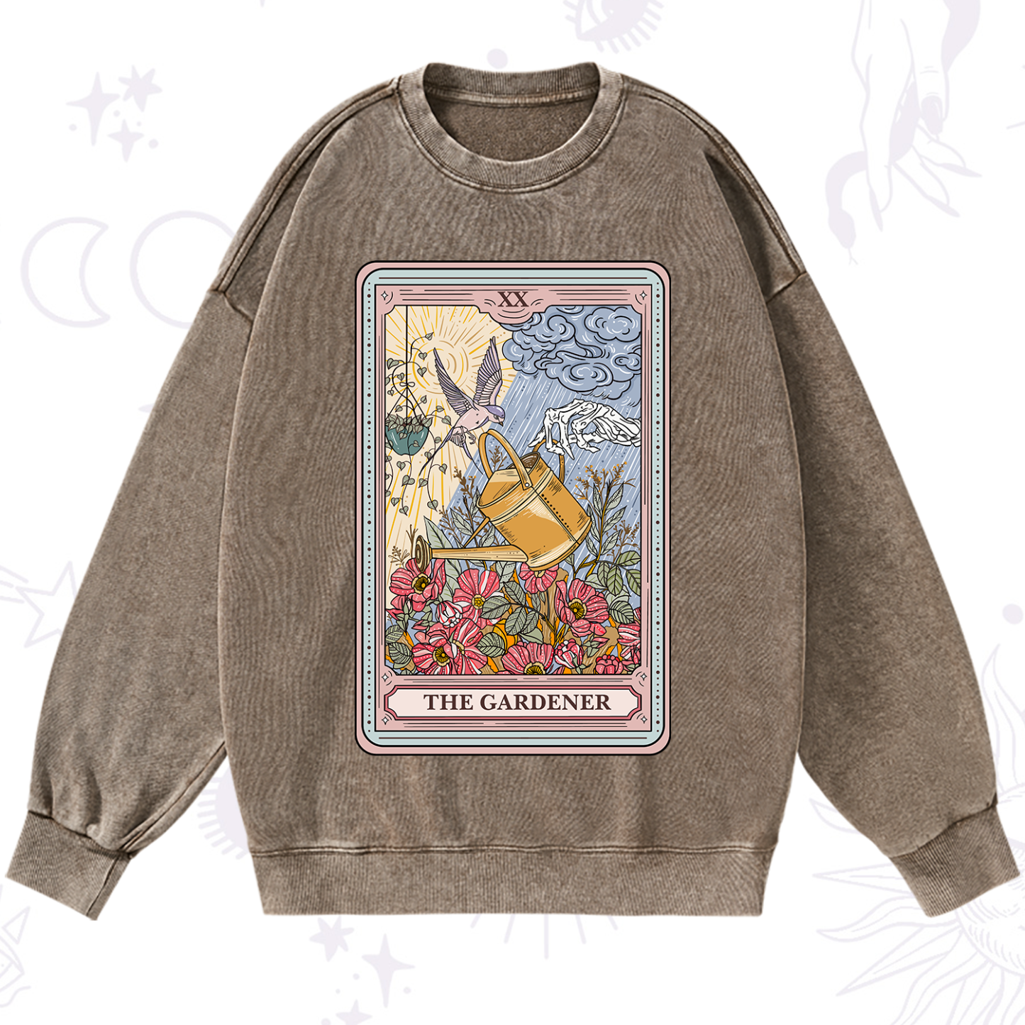 Purplehecate The Gardener Tarot Washed Sweatshirt