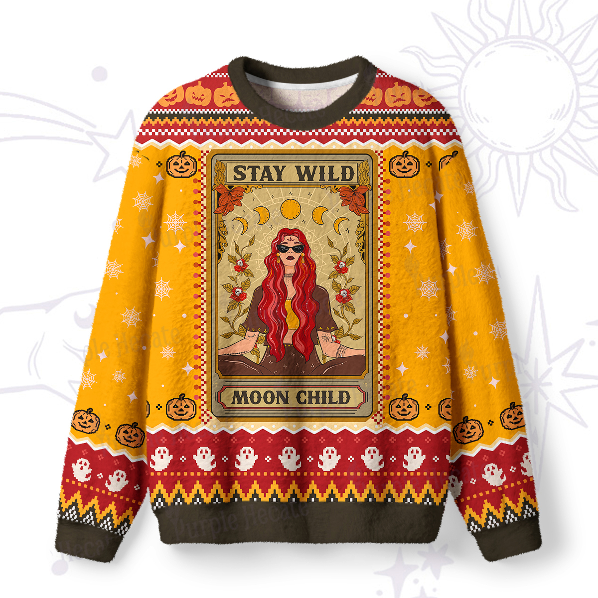 Magic Purplehecate The Stay Wild Moon Child Ugly Halloween Sweatshirts
