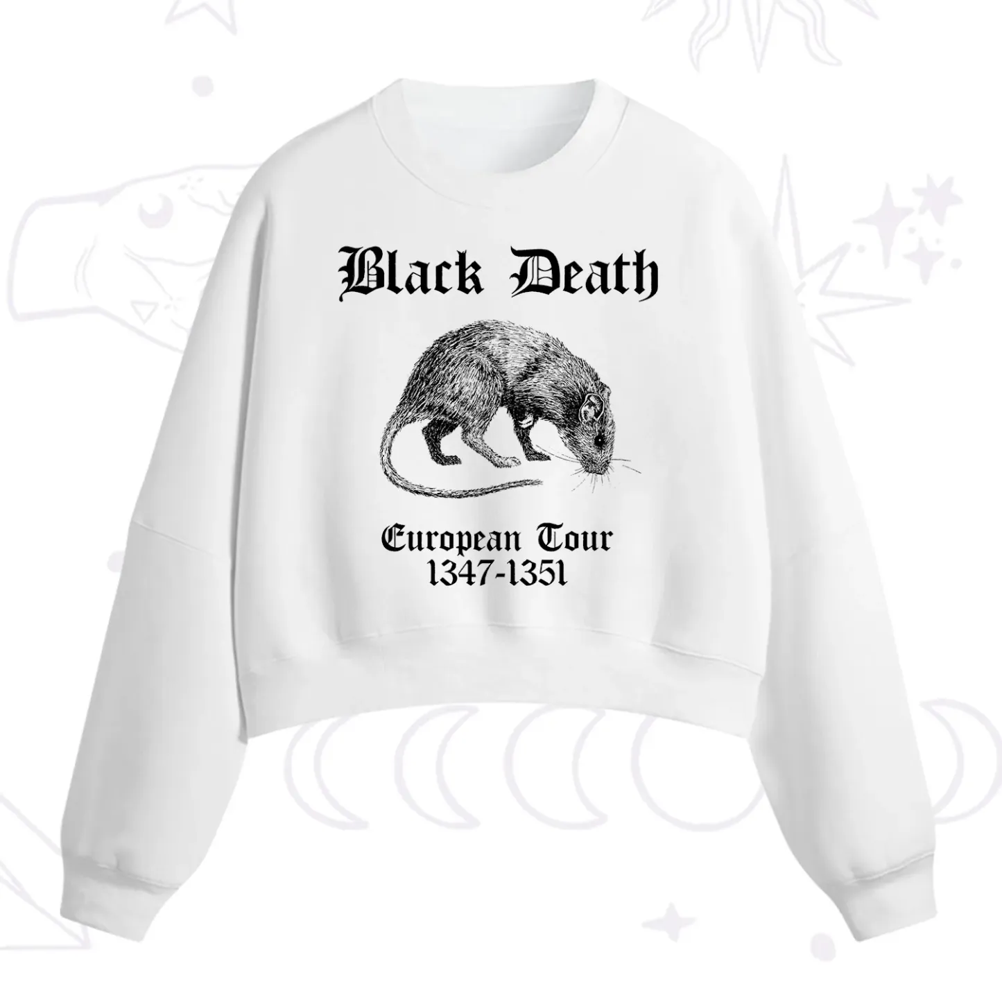 Purplehecate Black Death European Tour Fleece Cropped Sweatshirt