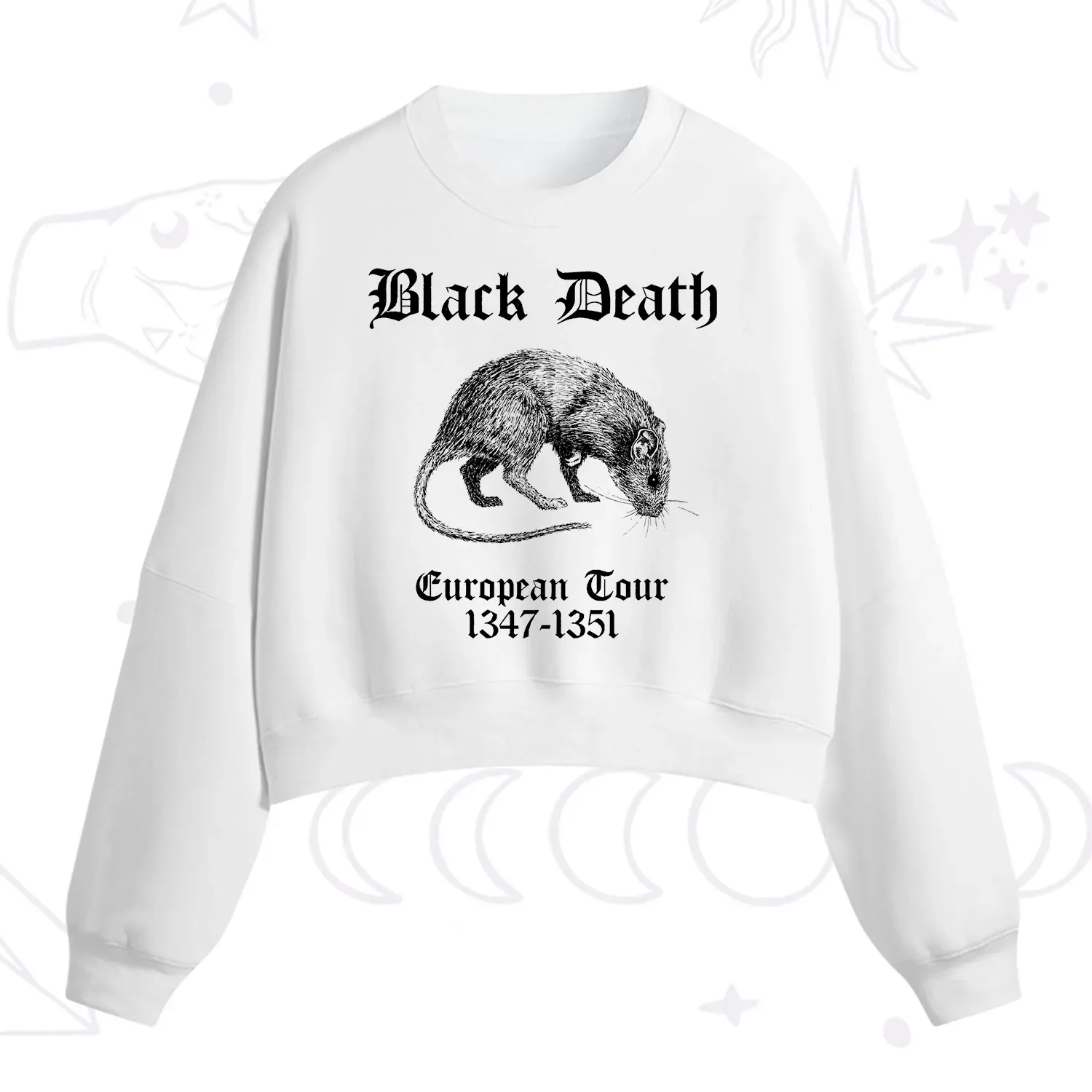 Purplehecate Black Death European Tour Fleece Cropped Sweatshirt