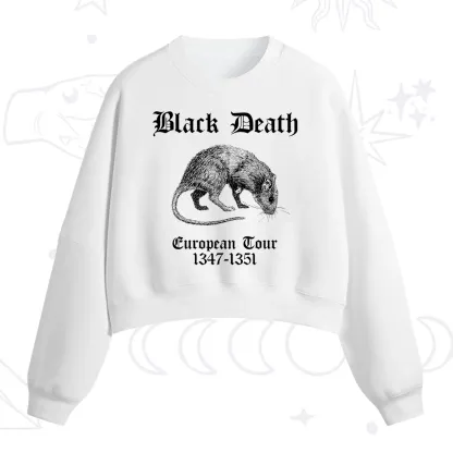 Purplehecate Black Death European Tour Fleece Cropped Sweatshirt