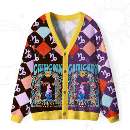Purplehecate Capricorn Spirit Zodiac Ugly Cardigan Sweaters