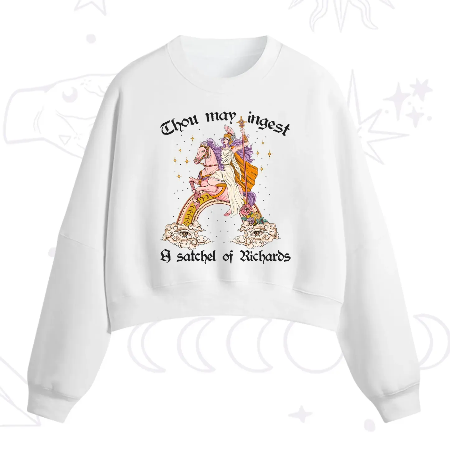 Purplehecate Thou may ingest a satchel of Richards Fleece Cropped Sweatshirt