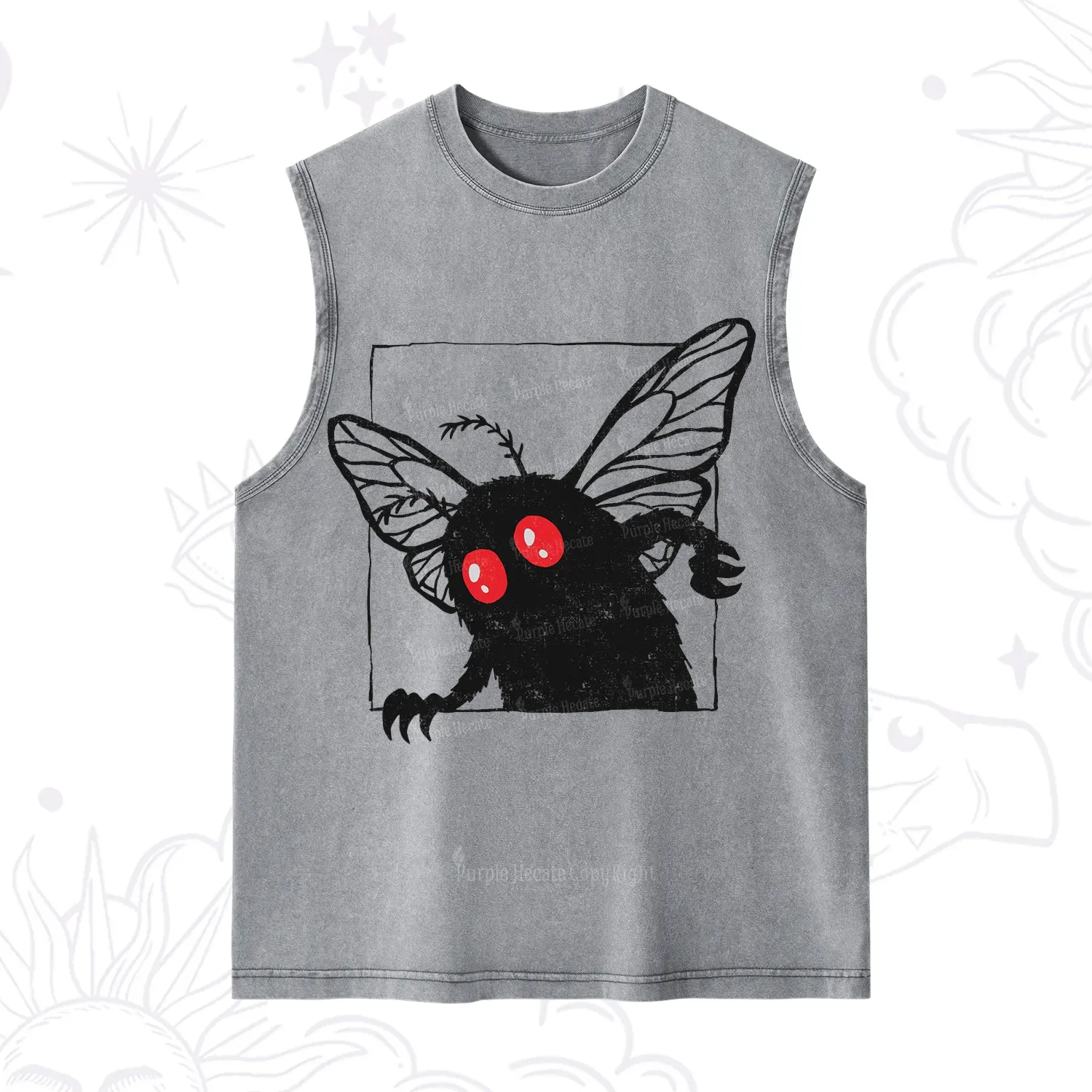 Purplehecate The Curious Mothman Washed Tank