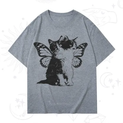 Purplehecate Mystery Butterfly Cat T-Shirt