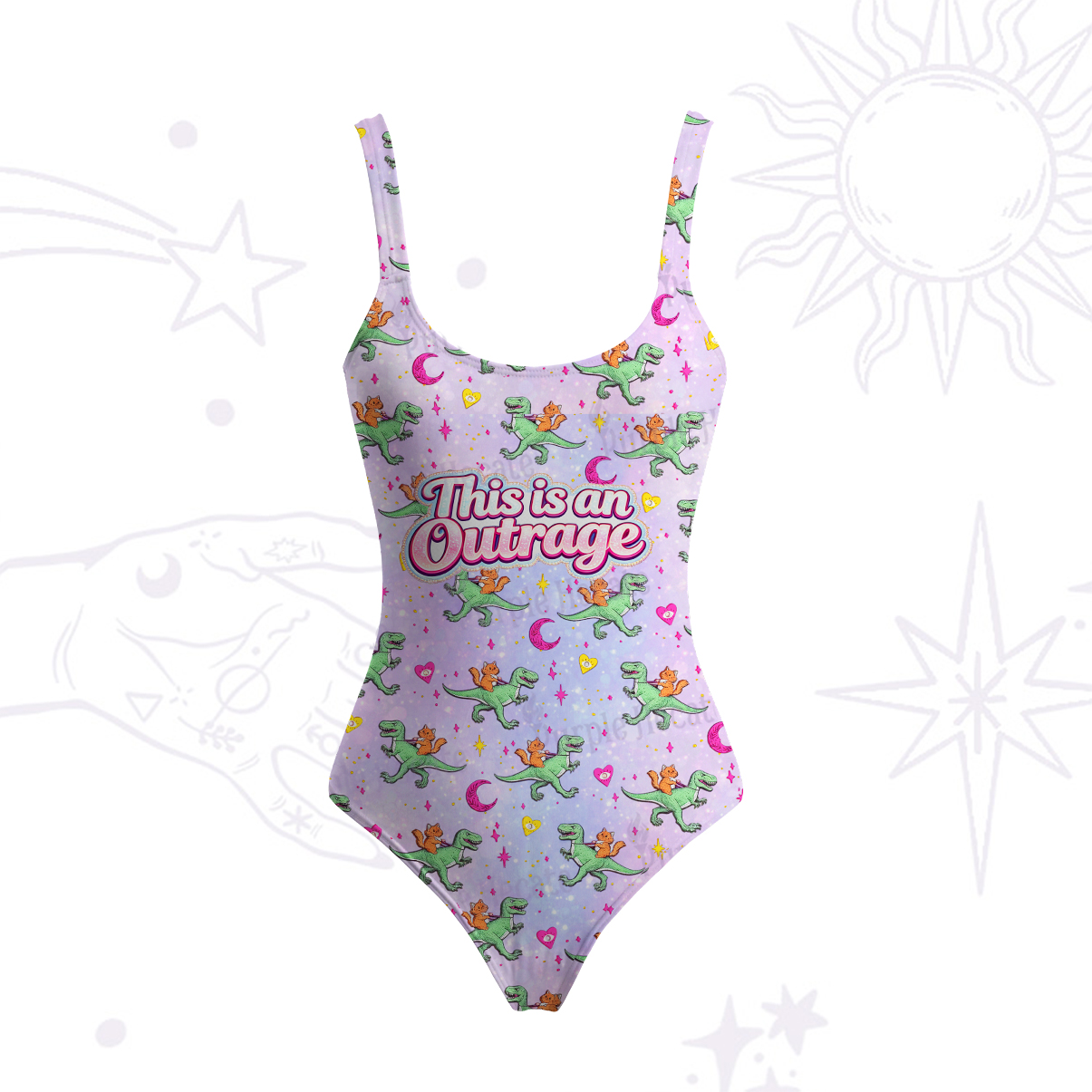 Purplehecate This is an Outrage Tank One Piece Swimsuit