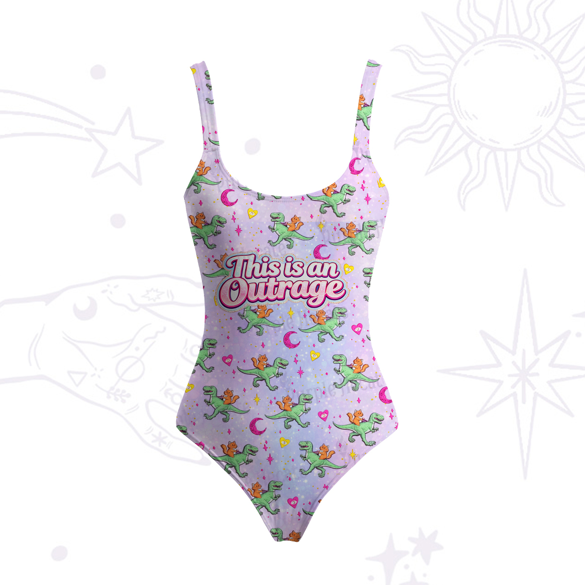 Purplehecate This is an Outrage Tank One Piece Swimsuit