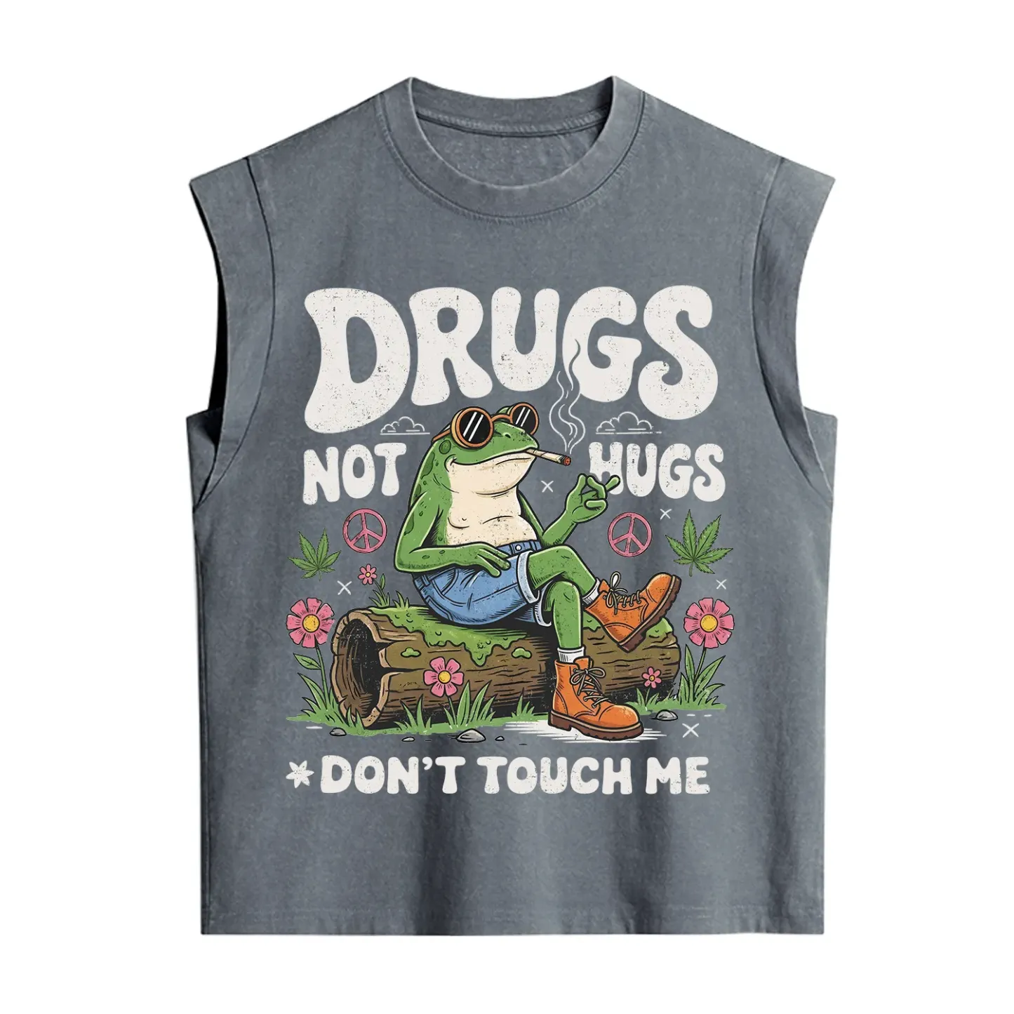 Purplehecate Drugs Not Hugs Vintage Washed Tank