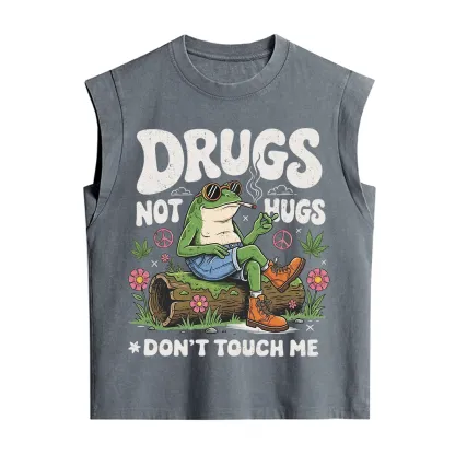 Purplehecate Drugs Not Hugs Vintage Washed Tank