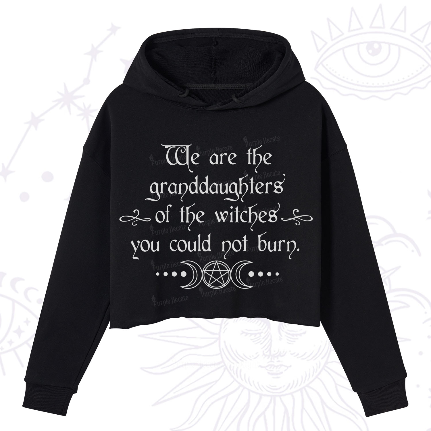 Purplehecate They Didn't Burn Witches They Burned Women Crop Hoodie