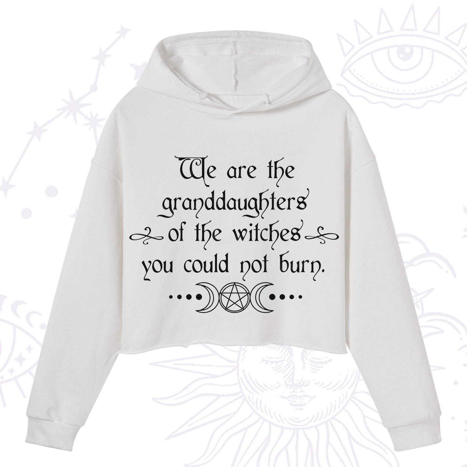 Purplehecate They Didn't Burn Witches They Burned Women Crop Hoodie