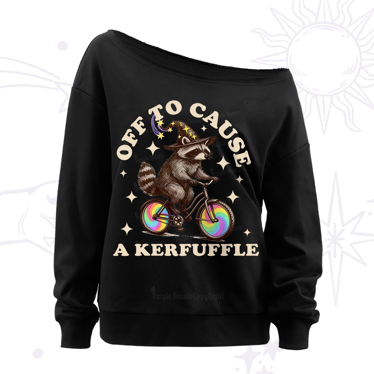 Purplehecate Off To Cause A Kerfuffle Off The Shoulder Sweatshirt