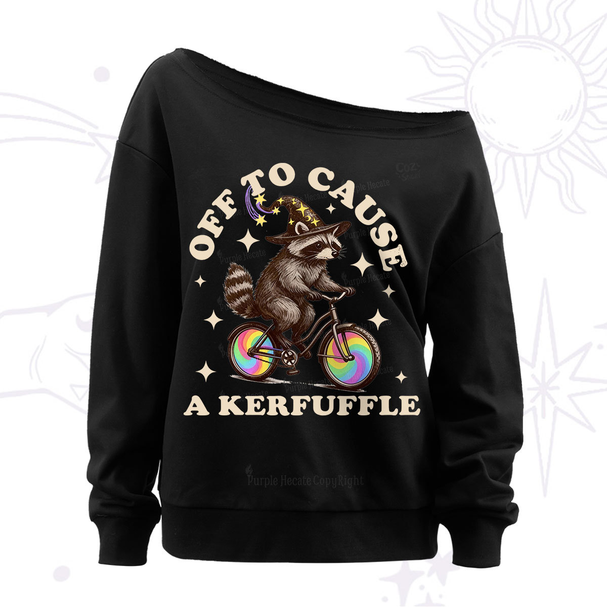 Purplehecate Off To Cause A Kerfuffle Off The Shoulder Sweatshirt
