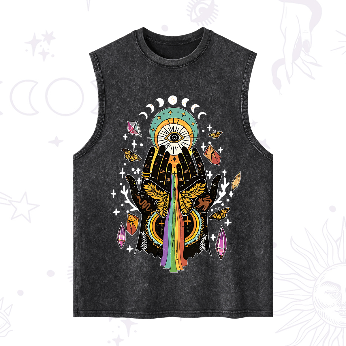 Purplehecate Mystical Witchy Hands Washed Tank
