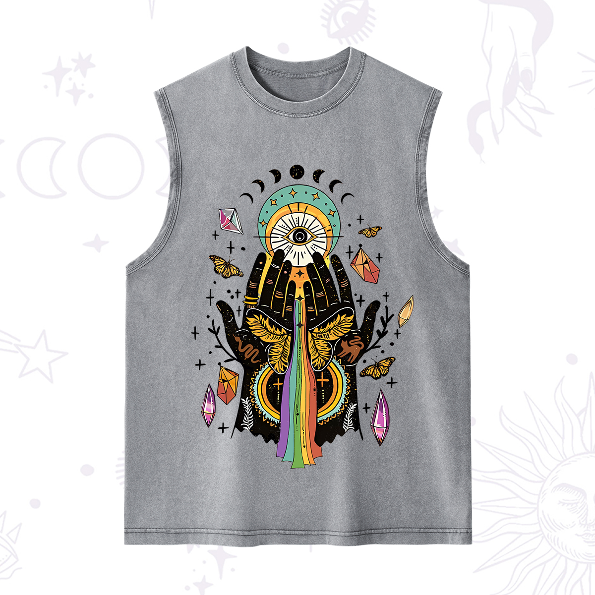 Purplehecate Mystical Witchy Hands Washed Tank