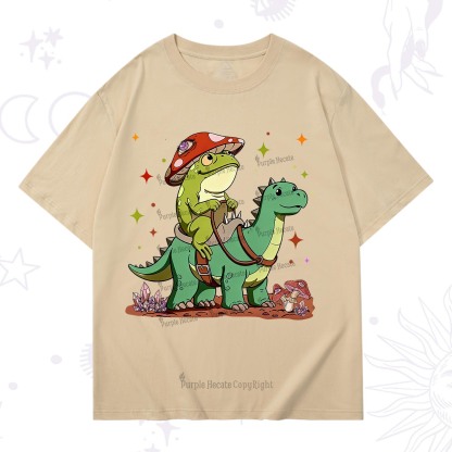 Purplehecate Frog Riding a Dinosaur T-Shirt