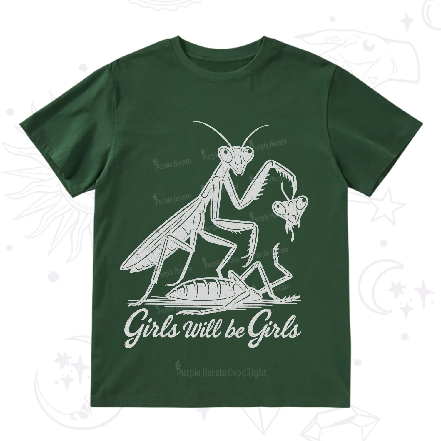 Purplehecate Girls Will Be Girls Praying Mantis T-Shirt