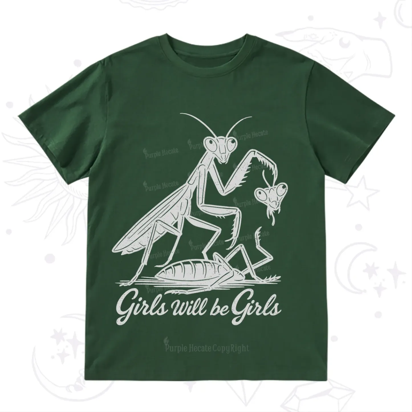 Purplehecate Girls Will Be Girls Praying Mantis T-Shirt