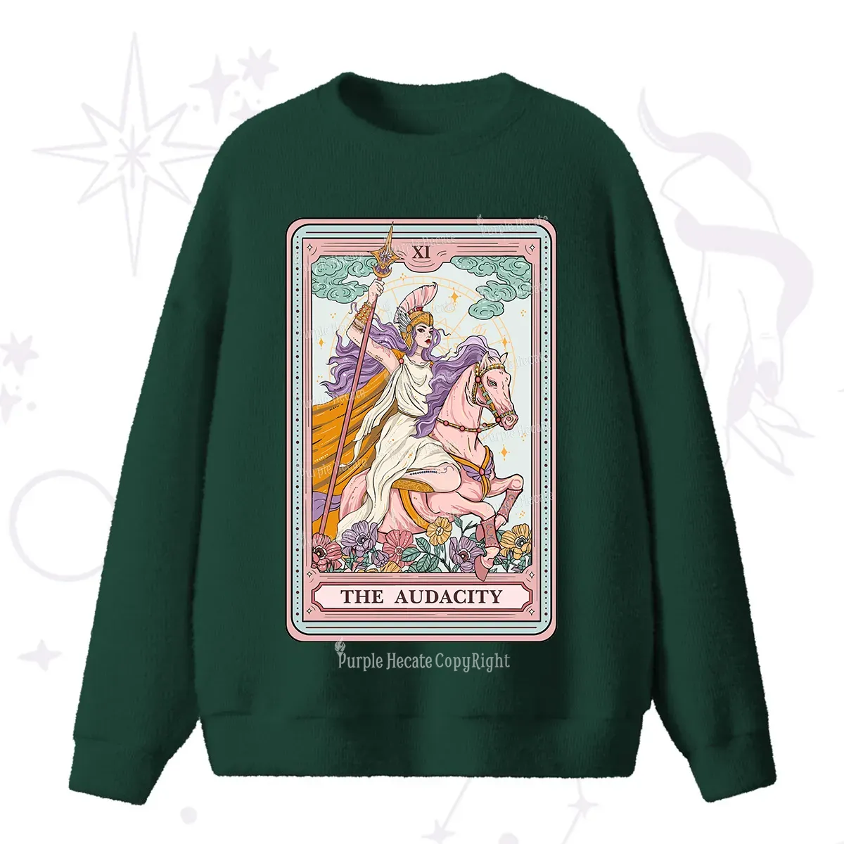 Purplehecate The Audacity Tarot Card Fuzzy Ugly Sweater