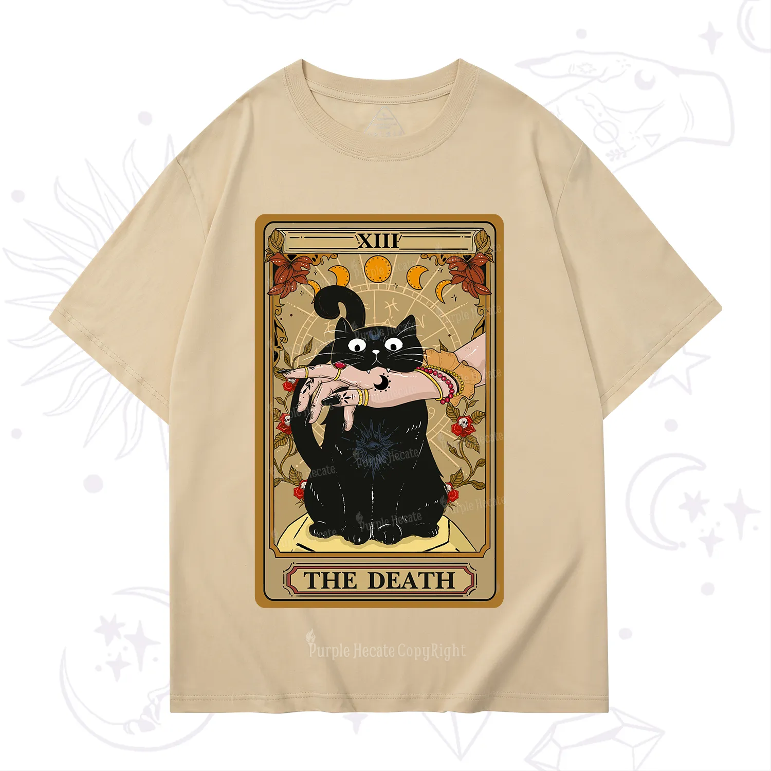 Purplehecate The Death Tarot Black Cat T-Shirt