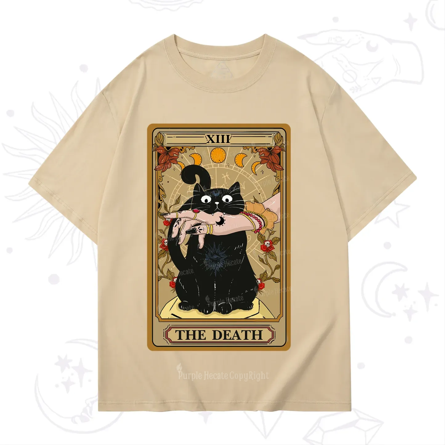 Purplehecate The Death Tarot Black Cat T-Shirt