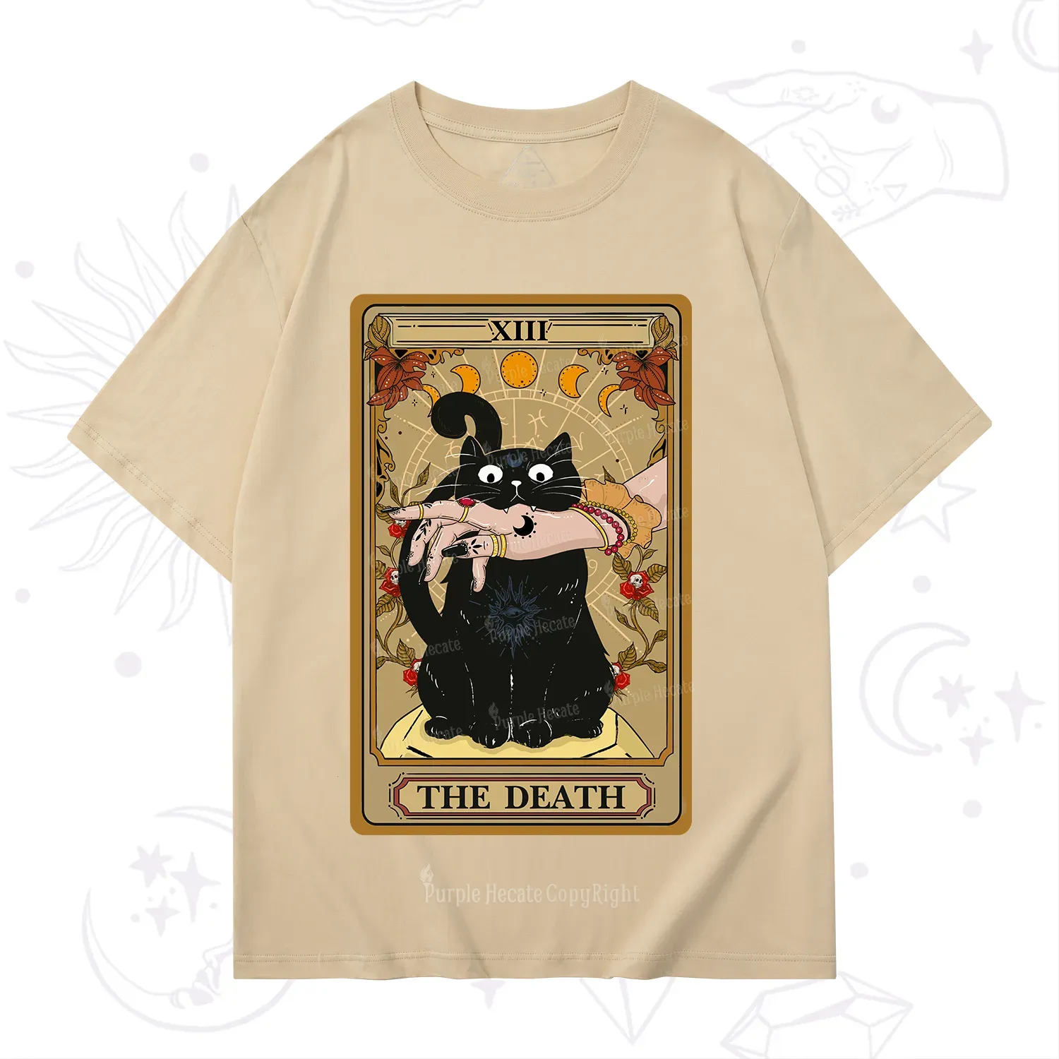 Purplehecate The Death Tarot Black Cat T-Shirt
