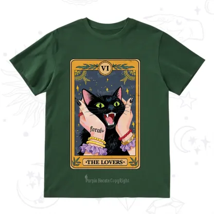 Purplehecate The Lovers Tarot Feral Cat T-Shirt