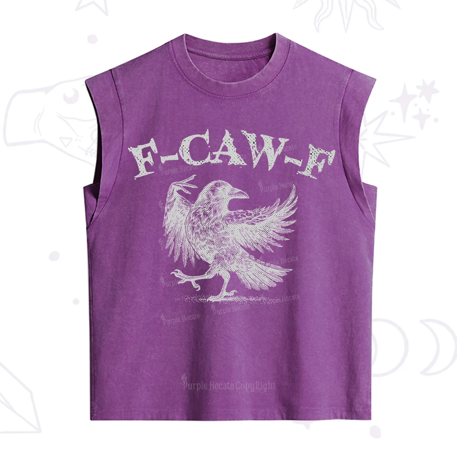 Purplehecate F-caw-f Crow Vintage Washed Tank