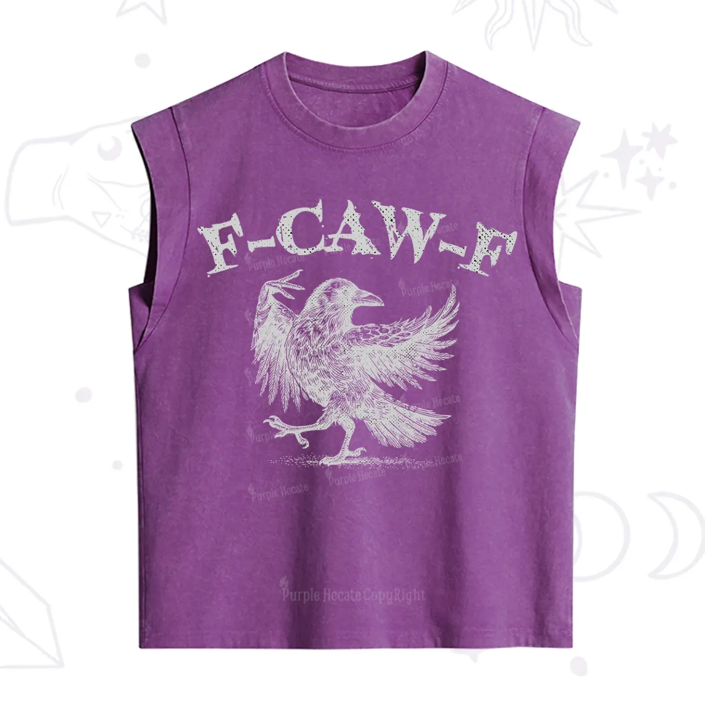 Purplehecate F-caw-f Crow Vintage Washed Tank