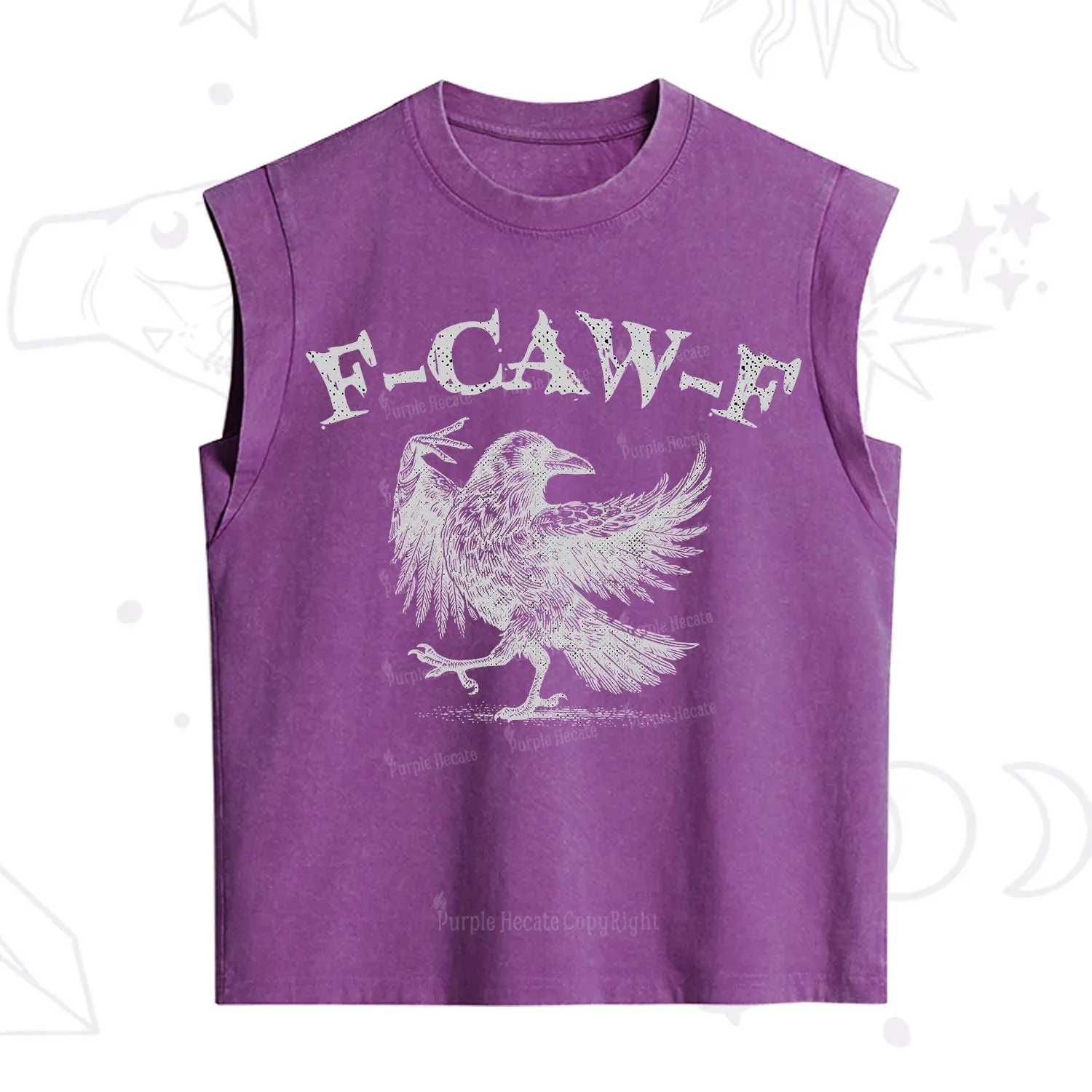 Purplehecate F-caw-f Crow Vintage Washed Tank