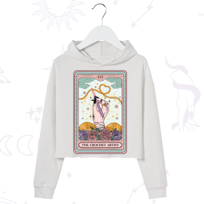 Purplehecate The Crochet Artist Tarot Card Crop Hoodie