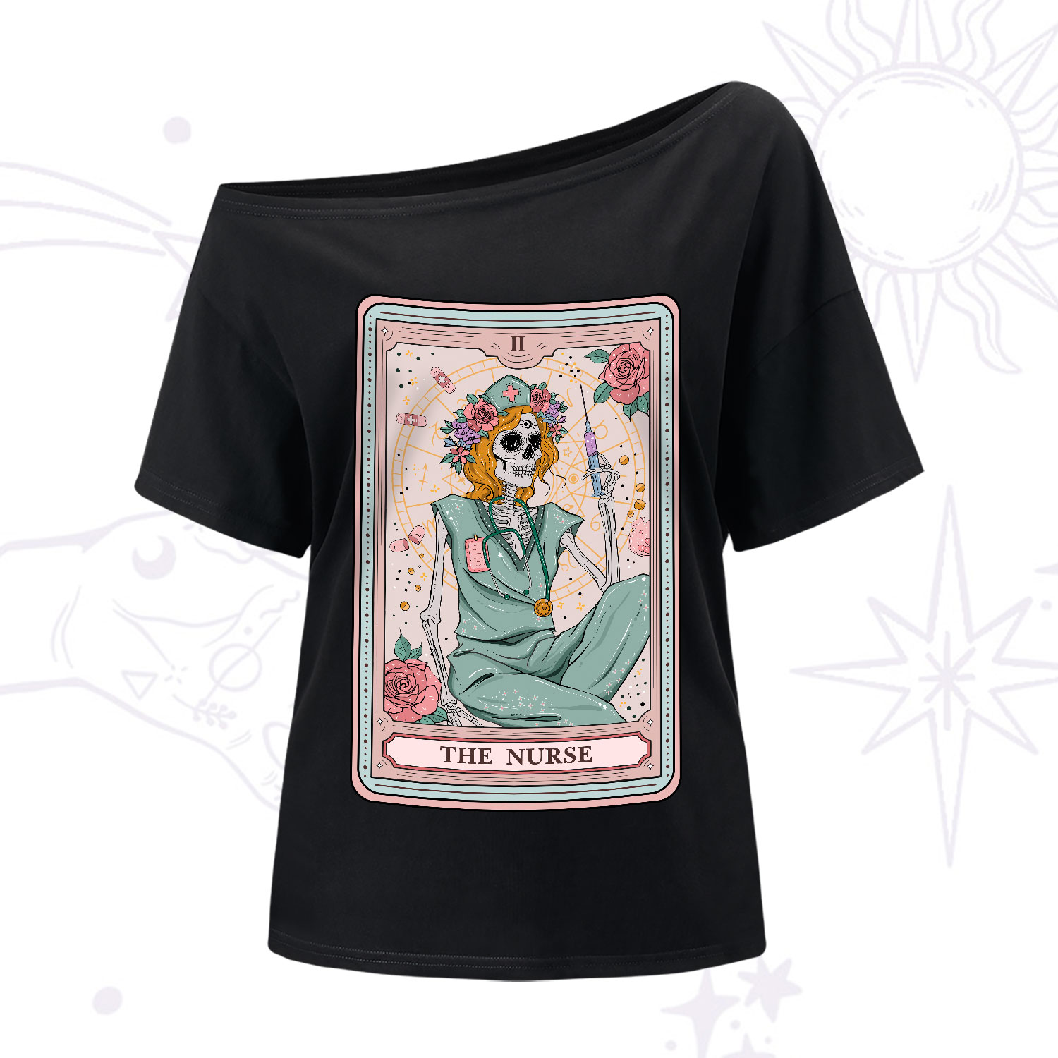 Purplehecate The Nurse Tarot One-Shoulder T-Shirt