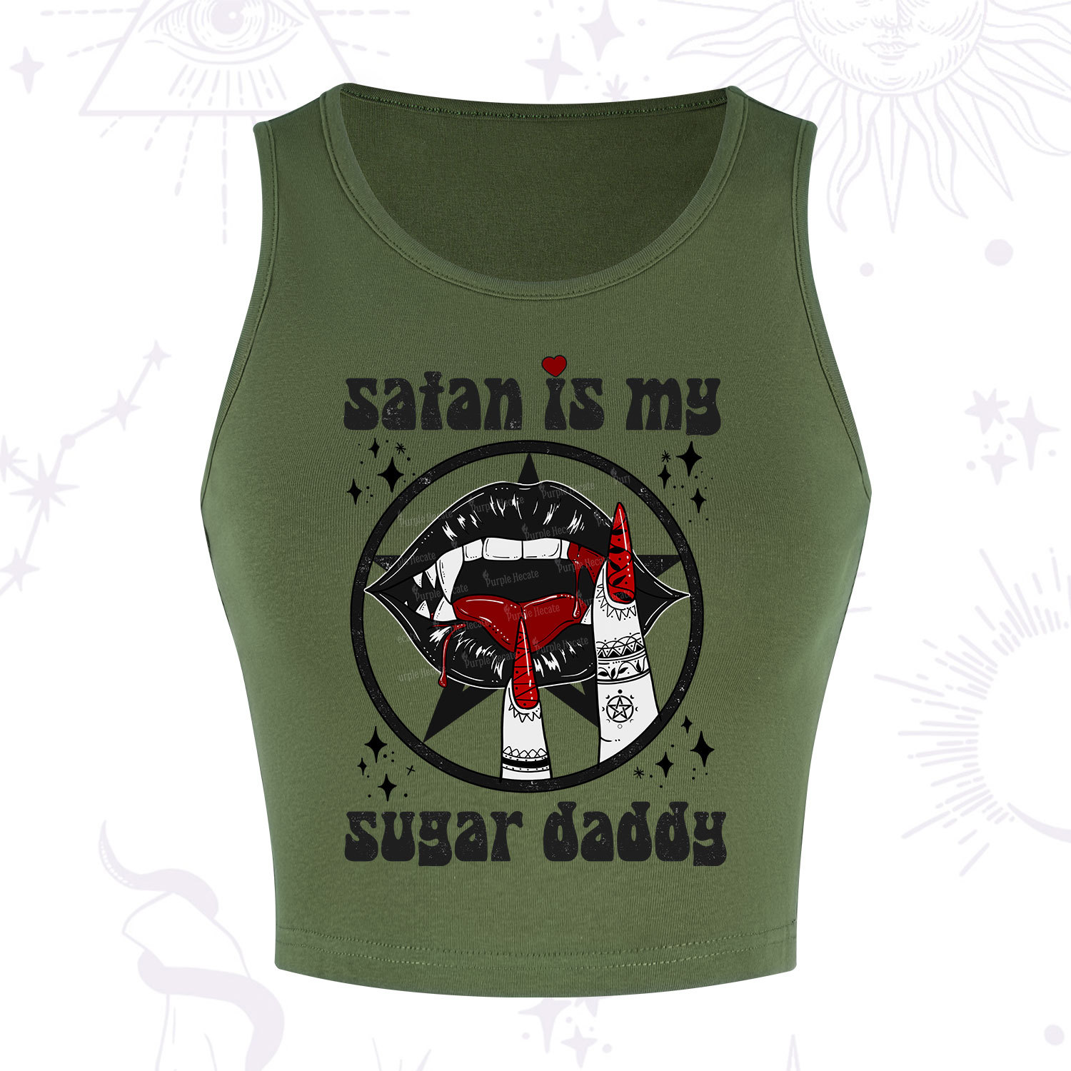 Purplehecate Satan Is My Sugar Daddy Crop Tank