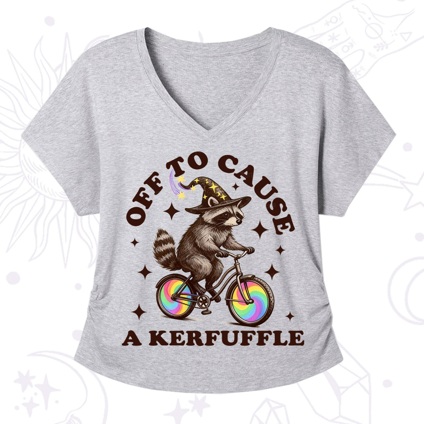 Purplehecate Off To Cause A Kerfuffle V-Neck T-Shirt