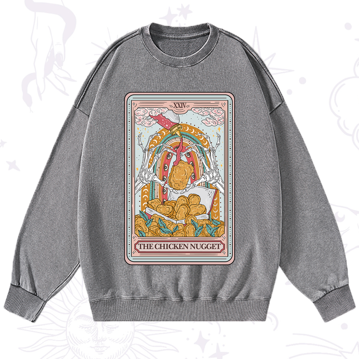 Purplehecate The Chicken Nugget Tarot Washed Sweatshirt