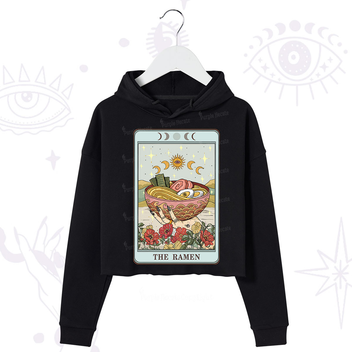 Purplehecate The Ramen Tarot Crop Hoodie