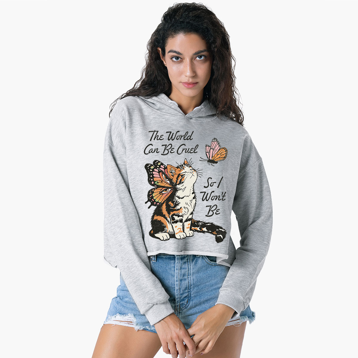 Purplehecate The World Can Be Cruel So I Won't Be Crop Hoodie